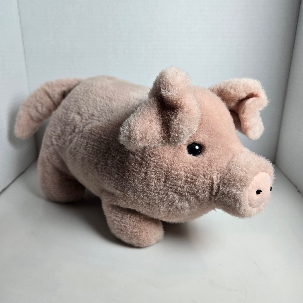 FAO Schwarz Fifth Avenue Vintage Plush Stuffed Animal Pink Pig Farm